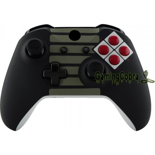 Classics NES Style Soft Touch Replacement Front Back Shell Side Rails w/ ABXY Buttons for Xbox One S & X Controller Model 1708