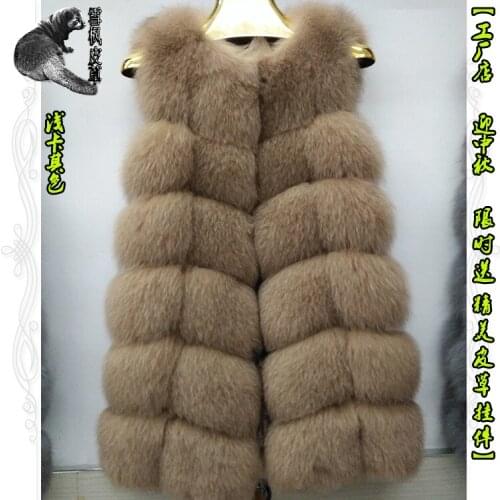Womens winter new real fox fur fur jacket fur vest whole leather argyle outerwear coats