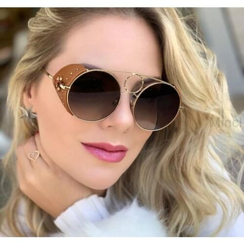 Women prescription Myopia Polarized punk Sunglasses Women 0 to -600 Minus Degree Optical Round polarized Sun Glasses Male FML