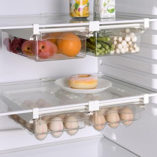 1PC Adjustable Stretchable Fridge Organizer Drawer Basket Refrigerator Pull-out Drawers Fresh Spacer Layer Storage Rack