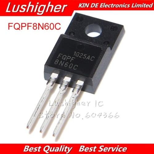 10pcs FQPF8N60C TO-220F 8N60C 8N60 TO220 600V 8A MOSFET N New Original