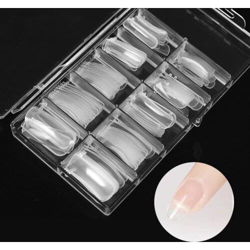 100Pcs Transparent Quick Building Molds Nail Forms Reusable Finger Extensions