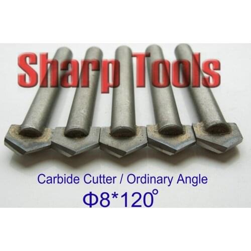 120 General Angle 8mm Shank, Carbide CNC Router Bits End Mills Marble Stone Carving Tools, 3D Lettering Milling Cutter Set 10pcs