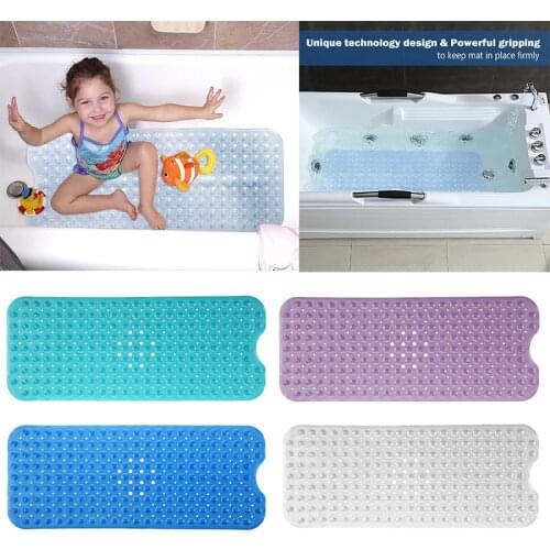 40x100 PVC Bathroom Non Slip Mat Soft Tasteless Rubber Baby Kids Safety Shower Bathtub Mat With Suction Cup Massage Mat Carpet