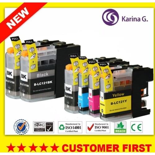 6PCS ink cartridge for brother LC121 for Brother J152W/J172W MFC-J470DW/J650DW/J870DW/J245 for EU