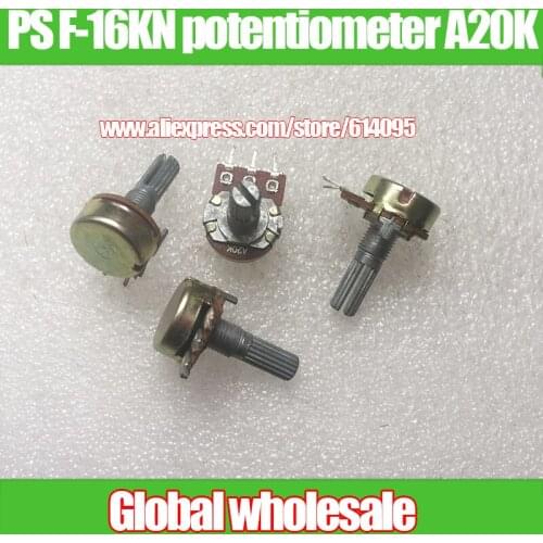 8pcs PS F-16KN 16 type single potentiometer A20K / shank length 20MM knurled shaft