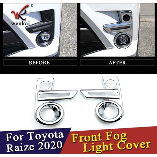 ABS Chrome Front Fog Lights Lamp Covers Trim For Toyota Raize 2020 Bezel Frame Decoration Car Styling Accessories