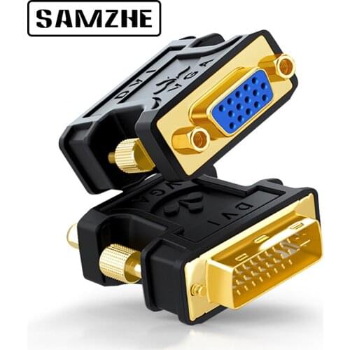 SAMZHE DVI to VGA Adapter Converter DVI 24+5 Pin Male to VGA Female 1080P Video Converter for HDTV Computer PC Laptop Projector