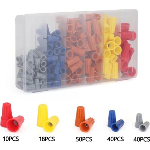 Areyourshop 158Pc 22-14 AWG 22AWG 14AWG 16AWG 18AWG Wire Nut Electric Wire Connector with Spring Insert Auto Parts