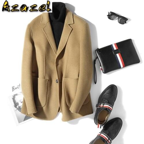 Azazel Men Jacket Autumn Mens Coat Casual Suit Real Wool Mens Jackets Korean Man Clothes 2020 New Coat Ropa De Hombre LXR564