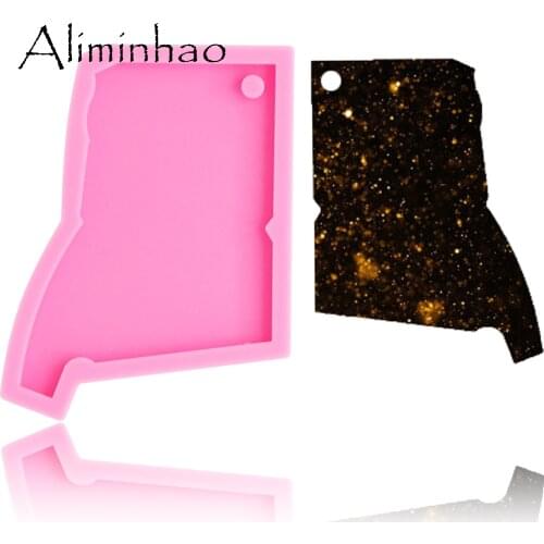 DY0215 Shiny Connecticut state shape silicone molds DIY epoxy resin molds for jewelry Decorative Craft Mold wholesale