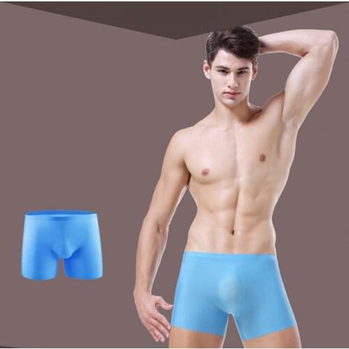 One Piece Ice Silk Mens Underwear Seamless Nylon Boxer Briefs Manufacturers Breathable Slim and Non-sense 3D Die Integrated