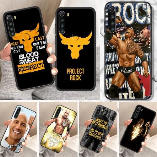The Rock Dwayne Johnson Phone Case For Xiaomi Redmi Note 7 8 9 10 7A 8T 9A 9T 9S 10S Pro black tpu coque 3D back soft Etui