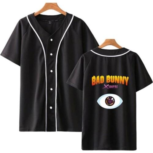 Rapper Bad Bunny Baseball T-shirt Women Men Hip Hop boy girl Tee Shirt Summer Streetwear T Shirt Baseball Jersey Brand Clothing