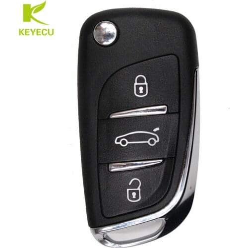 KEYECU Replacement Flip Remote Key Fob 3 Button 433Mhz ID46 Chip for Peugeot 307 407 308 408 for 2005-2011.04 Year