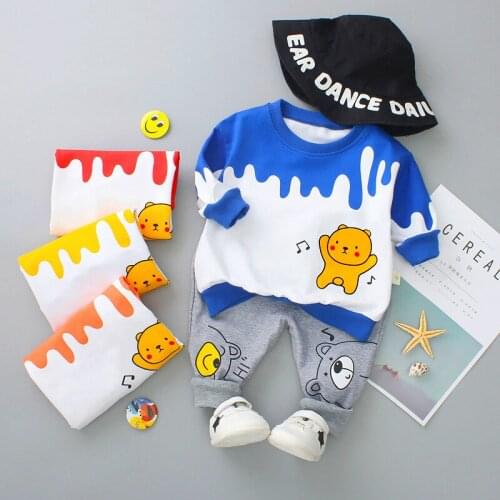 2021Kid Baby Boy Clothing Sets Cartoon Coat 2PCS Fashion Toddler Girls Baby Suit for Boys Coat + T shirt + Pants 1 - 4 Y