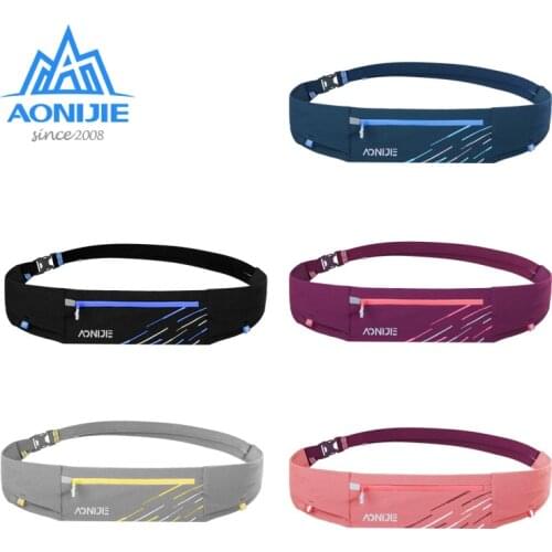 Aonijie W8105 Lightweight Comfortable Running Waist Bag Belt Hydration Fanny Pack Sports Pockets For Jogging Fitness Gym Hiking