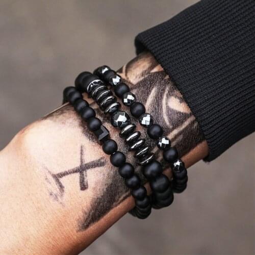 Fashion men bracelet natural stone mens jewelry pulseras bracelets 3pcs sets homme bijoux hippie armband friendship bileklik