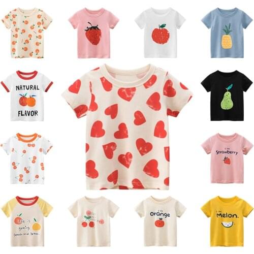 Cartoon Childrens T-shirt for Girls Boys T Shirts 2021 Summer Short Sleeve Tees Kids Clothes Girls Tops for Teens 2-8 Yrs MZ103