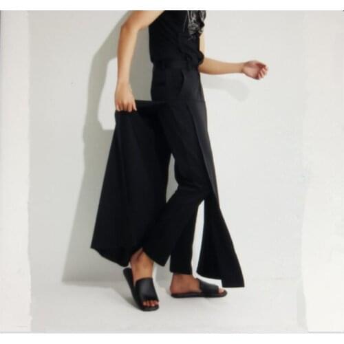 27-44 New Harem Pants Tide Men Hairstylist Personality Slim Skirt Trousers Nightclub Singer Fake Two Casual Pants Stage Costumes