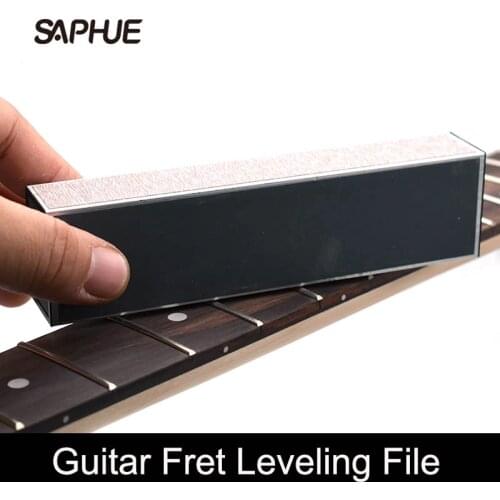 Guitar Fret Leveling File 150x38x25MM with Self-adhesive Sandpaper Luthier Tool For Acoustic Electric Guitars Bass
