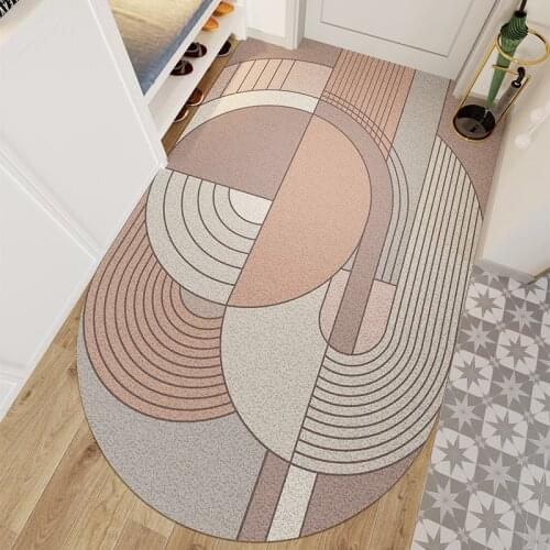 Nordic Creative Semi-elliptic Geometric Rug Entrance Door Mat Floor Mats Can Be Cut For Household Living Room Floor Decoration