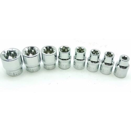 New 3/8inch E8-E20 E-Socket Sockets Set CR-V Torx Star Bit Combination Drive Socket Nuts Set For Auto Car Repair Hand Tool