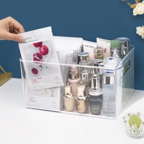 Clear Acrylic Facial Mask Storage Box Makeup Organizer Desktop Big Capacity Lipstick Holder Perfume Organizer Cosmetic Box