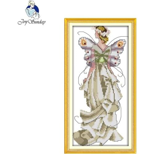 Joy Sunday DIY Home Decor Chinese Cross Stitch The Spirit of Flowers Pattern Embroidery Stamped Counted Chinese Cross Stitch Kit