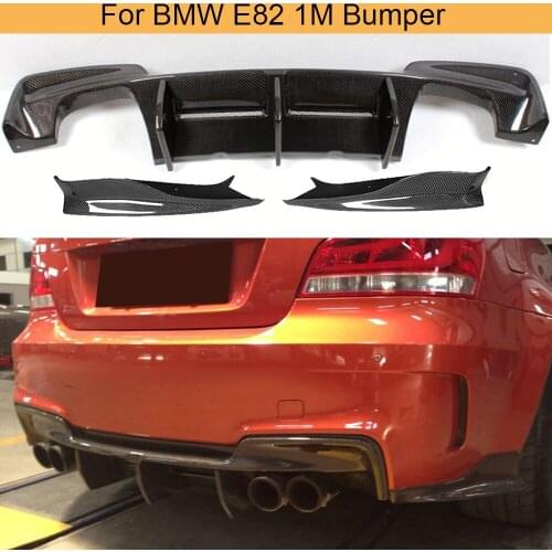 Carbon Fiber Rear Bumper Diffuser with Splitters For BMW 1 Series E82 1M Bumper 2011-2017 Rear Diffuser Splitters Carbon Fiber