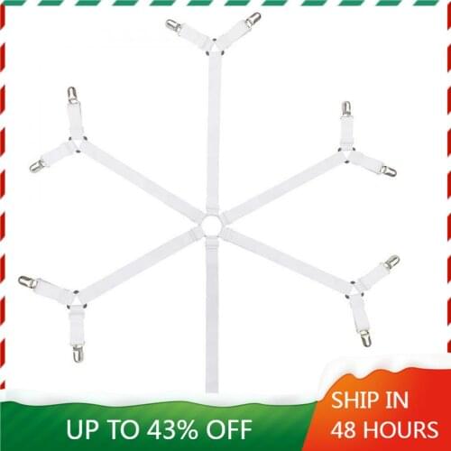 Adjustable Sheet Straps Suspenders,Triangle Crisscross Mattress Holder, White