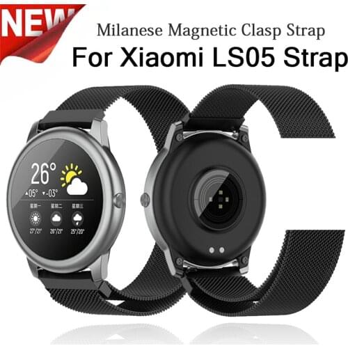 Magnetic Clasp Mesh Strap For Xiaomi Haylou Solar LS05 Wristband 22mm Milanese Stainless Steel Bracelet Bands For Xiaomi LS05