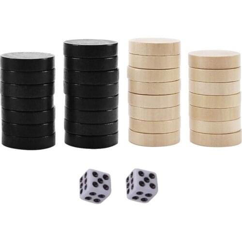 Natural Wooden Chess Air Streams and Checkers and Backgammon Chess Piece for Kids Camping Learning Game