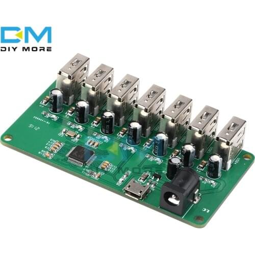 USB 2.0 HUB Module Hub 480Mbps High Speed USB Expansion Module 1 to 7 Port Splitter Module with DC 5V Power Supply Interface