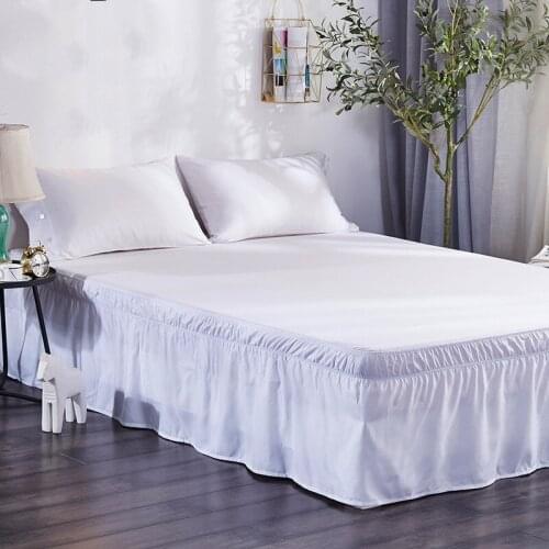 American Style Bed Skirt Elastic Band Bed Apron Classic Fashion Bed Skirt Polyester Comfortable Soft for Home Hotel