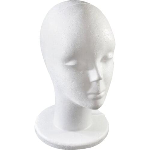 Female White Foam Styrofoam Mannequin Hat Cap Dummy Wig Head Display Holder 20'' Model Head