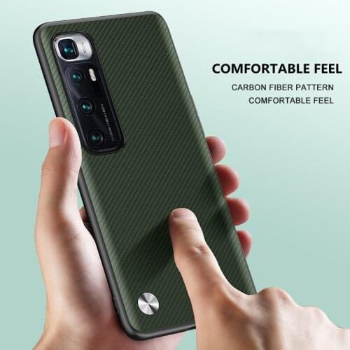 Zeallion for Xiaomi Mi 10S 11 Pro 11 Ultra Carbon Fiber Phone Case Thin Anti-fall Carbon Fiber Hard Cover Cases