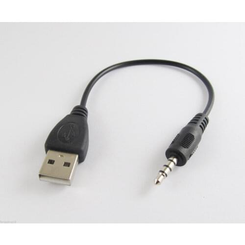 1pcs 3.5mm Aux Audio Plug Jack To USB 2.0 Male Charge Cable Adapter Cord for Car MP3