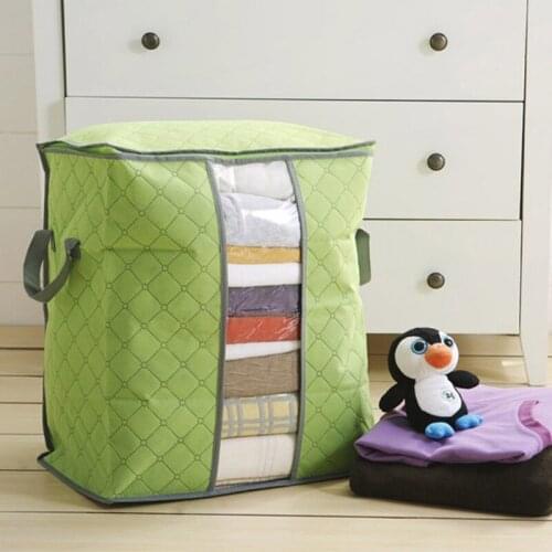 1Pc Non-woven Clothes Storage Bag Organizer 48*28*50cm Folding Closet Organizer For Pillow Quilt Blanket Little Bedding