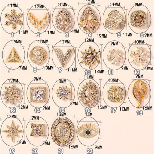 10pcs Alloy Zircon Flower Drop Snow Nail Art Crystals Nail Jewelry Rhinestone Nails Accessories Supplies Nail Decorations Charms