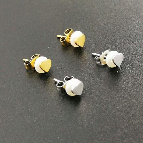 2021 new INS small and cute pearl love student earrings