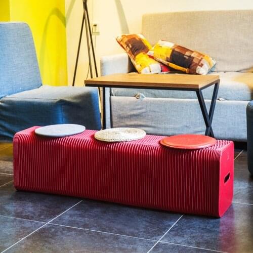 28/42cm Folding Long Bench Scalable Table Stool Sofa Chair Minimalist Footstool Deformable 3/6/9 Long Seat With Leather Pads