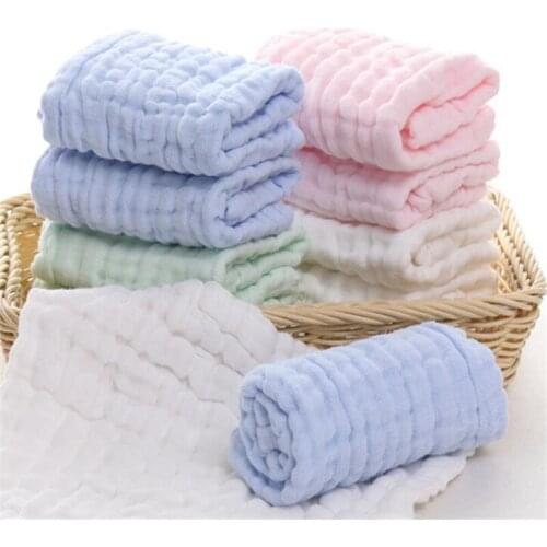 5pcs/lot Newborn Baby Towels 100% Gauze Cotton Baby Face Beach Towel 6 Layer Seersucker Handkerchief Boy/Girl Baby Stuff