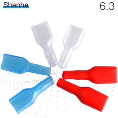 50pcs Cover Case for 6.3mm Crimp Terminal Spade Connector 6.3 terminal cap