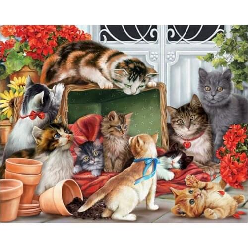 Diamond Embroidery Animal cat icon Diamond painting Cross Stitch Picture Of Rhinestones art Full square drill resin Mosaic Kits