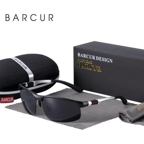 BARCUR Aluminium Magnisium Sport Sunglasses Polarized Light Weight Driving Glases Men Women