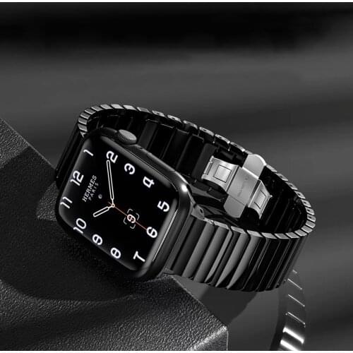 Luxury Ceramics Band for Apple Watch Bands 44mm 42mm Link Bracelet Strap for iWatch SE Series 6/5/4/3/2/1 40mm 38mm Wristband