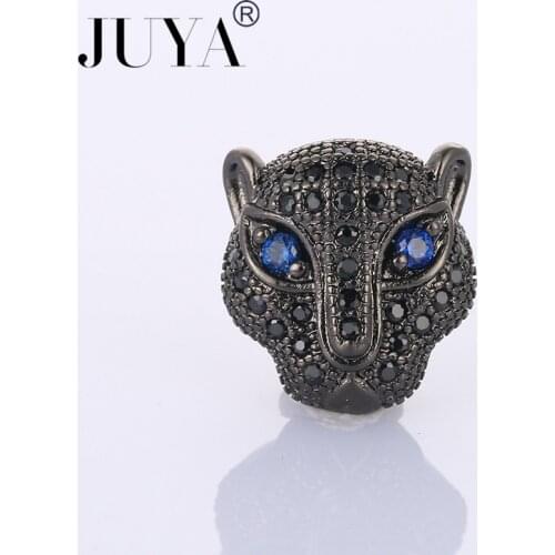 2019 AAA Crystal Spacer Beads DIY Jewelry Making Findings Animal Charm Barbell Leopard Panther Heads Beads for Bracelet Necklace