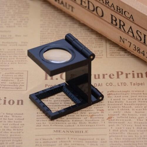 1 Piece 22MM 8X Folding Lens Linen Tester Foldable Mini Pocket Metal Magnifiers Cloth Thread Counter Magnifier Magnifying Glass