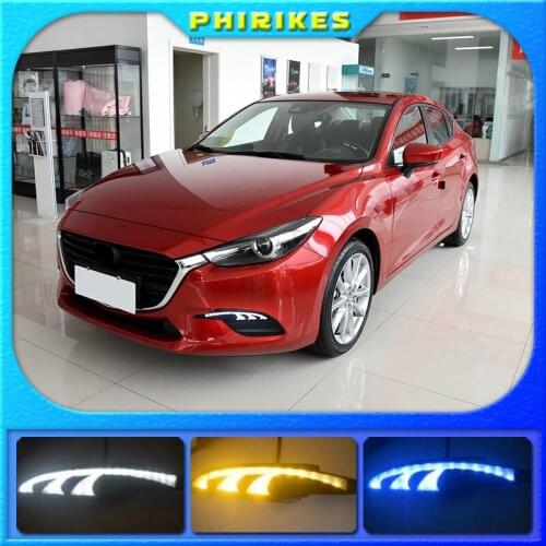 For Mazda 3 Mazda3 Axela 2017 2018 Driving DRL with turn signal Daytime Running Light fog lamp Relay 12V Daylight car styling